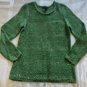 Good Condition, Green INC Knit Crewneck Sweater